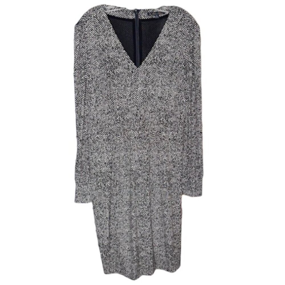 Brooks Brothers Long Sleeved V-Neck Dress Geo Print - Black/White - XL